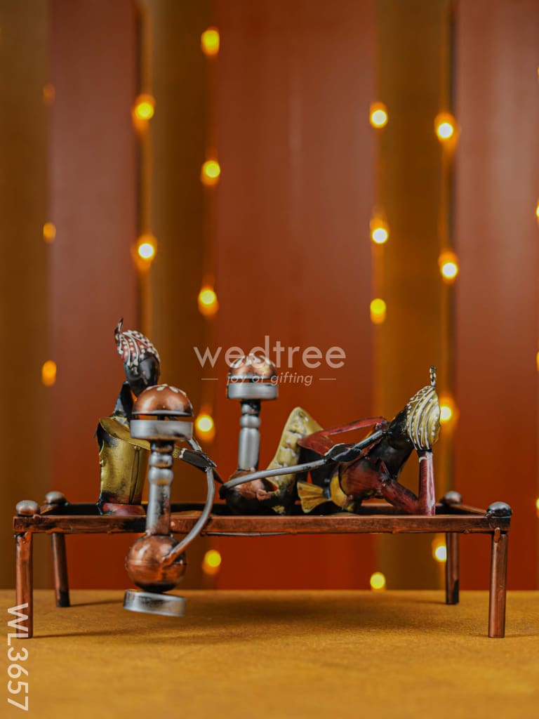 Handpainted Rajasthani Hookah Men Showpiece - WL3657
