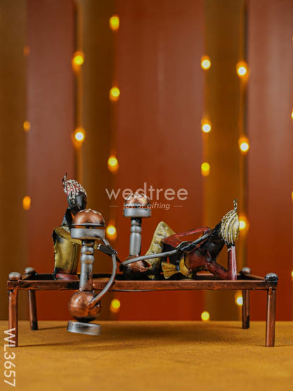 Handpainted Rajasthani Hookah Men Showpiece - WL3657
