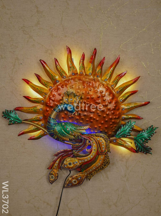 Handpainted Sun Peacock Wall Hanging - WL3702