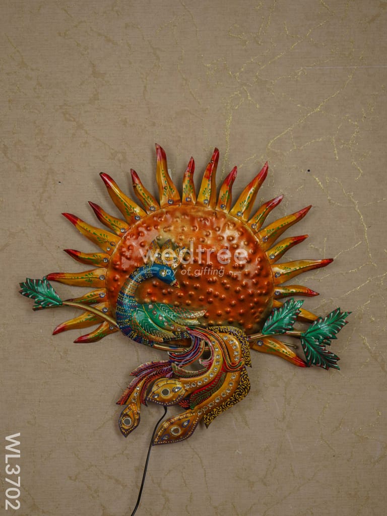 Handpainted Sun Peacock Wall Hanging - WL3702