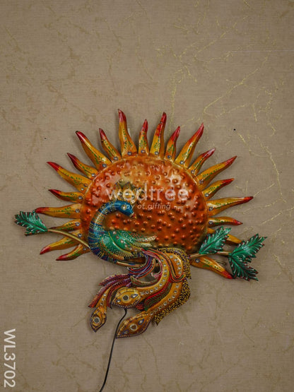 Handpainted Sun Peacock Wall Hanging - WL3702