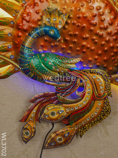 Handpainted Sun Peacock Wall Hanging - WL3702