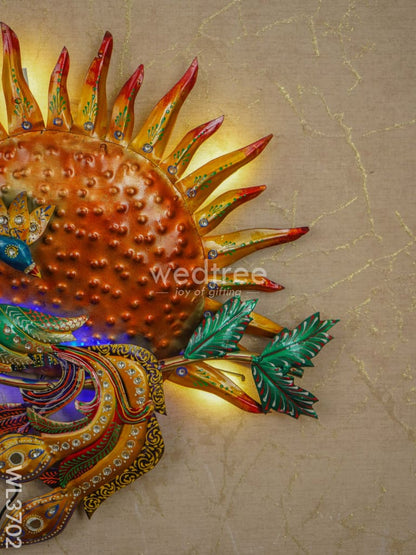 Handpainted Sun Peacock Wall Hanging - WL3702