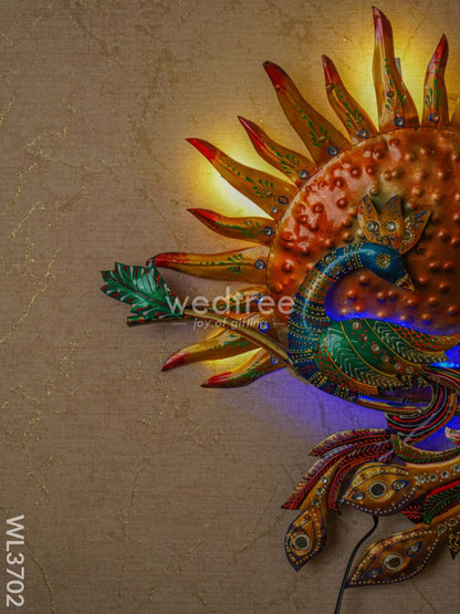 Handpainted Sun Peacock Wall Hanging - WL3702