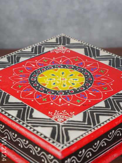Handpainted Wooden Manai ( 10 X 10 Inch ) - WL2124