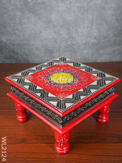 Handpainted Wooden Manai ( 10 X 10 Inch ) - WL2124