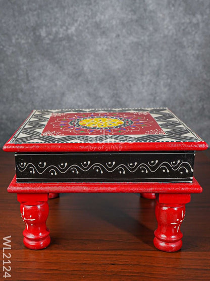 Handpainted Wooden Manai ( 10 X 10 Inch ) - WL2124