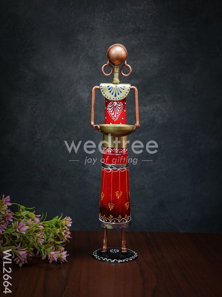 Handpainted Worker Lady Candle Holder - WL2664