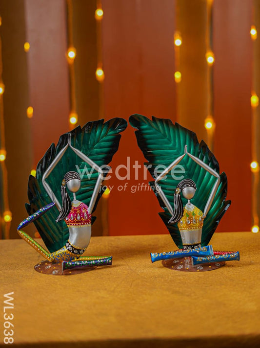 Handpainted Yoga Lady Showpiece - Set of 2 - WL3638