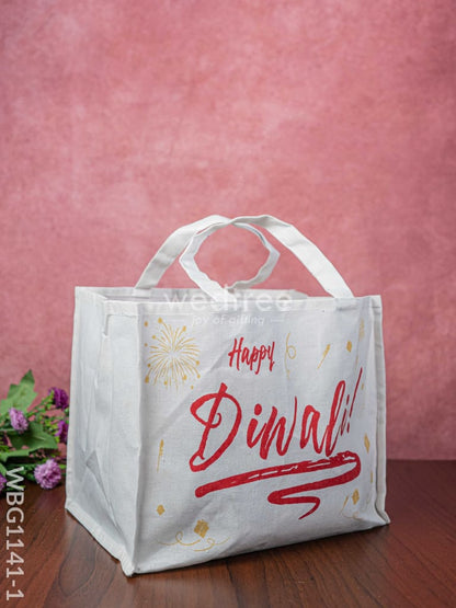 Happy Diwali Printed Cotton Bag - WBG1141-1
