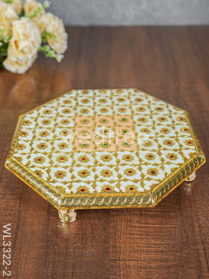 Hexagon Shaped Meenakari  Bajot- 10 x 10 inch - WL3322-2