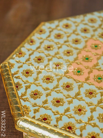 Hexagon Shaped Meenakari  Bajot- 10 x 10 inch - WL3322-2