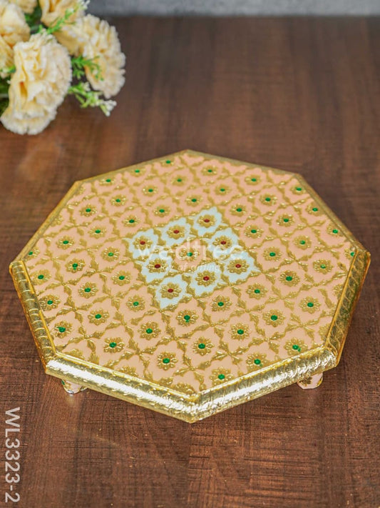 Hexagon Shaped Meenakari  Bajot - 10 x 10 inch - WL3323-2