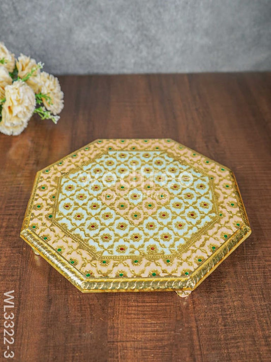 Hexagon Shaped Meenakari  Bajot- 12 x 12 inch - WL3322-3
