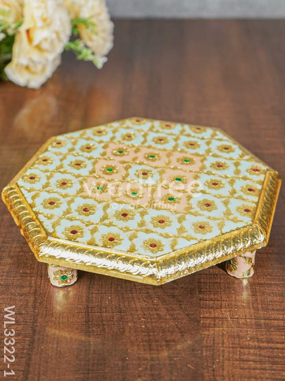 Hexagon Shaped Meenakari  Bajot - 8 x 8 inch - WL3322-1