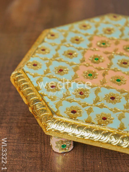 Hexagon Shaped Meenakari  Bajot - 8 x 8 inch - WL3322-1