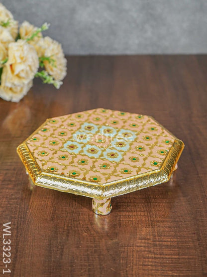Hexagon Shaped Meenakari  Bajot - 8 x 8 inch - WL3323-1