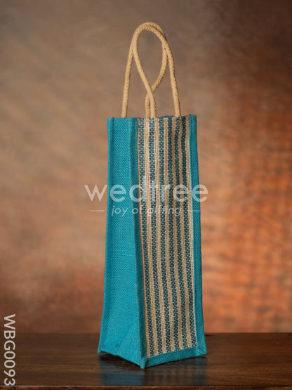 Jute Bag for Water Bottle with Vertical Stripes - WBG0093