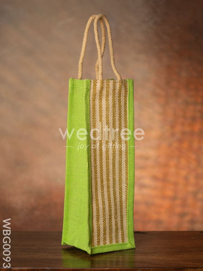 Jute Bag for Water Bottle with Vertical Stripes - WBG0093