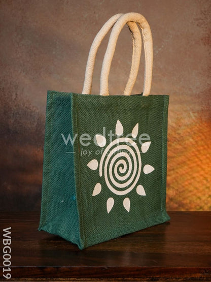 Jute Bag - Swirl Design with Velcro - WBG0019