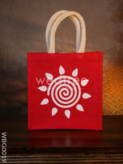 Jute Bag - Swirl Design with Velcro - WBG0019