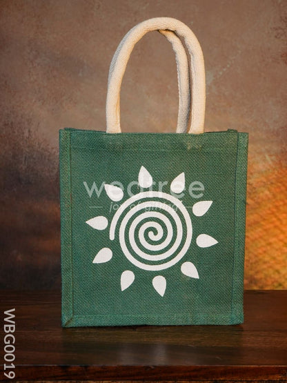 Jute Bag - Swirl Design with Velcro - WBG0019