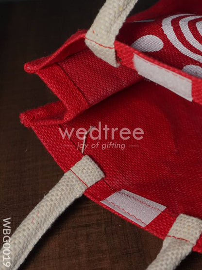 Jute Bag - Swirl Design with Velcro - WBG0019