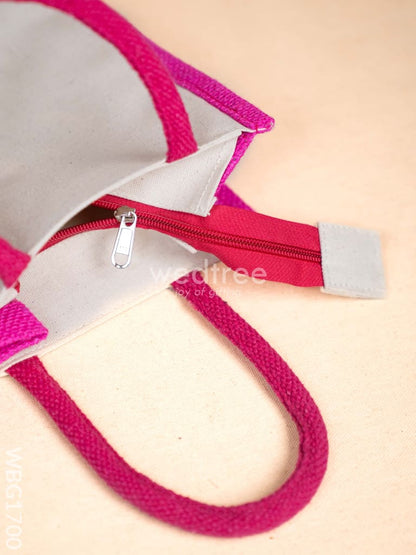 Jute Bag with Annapakshi Print - WBG1700