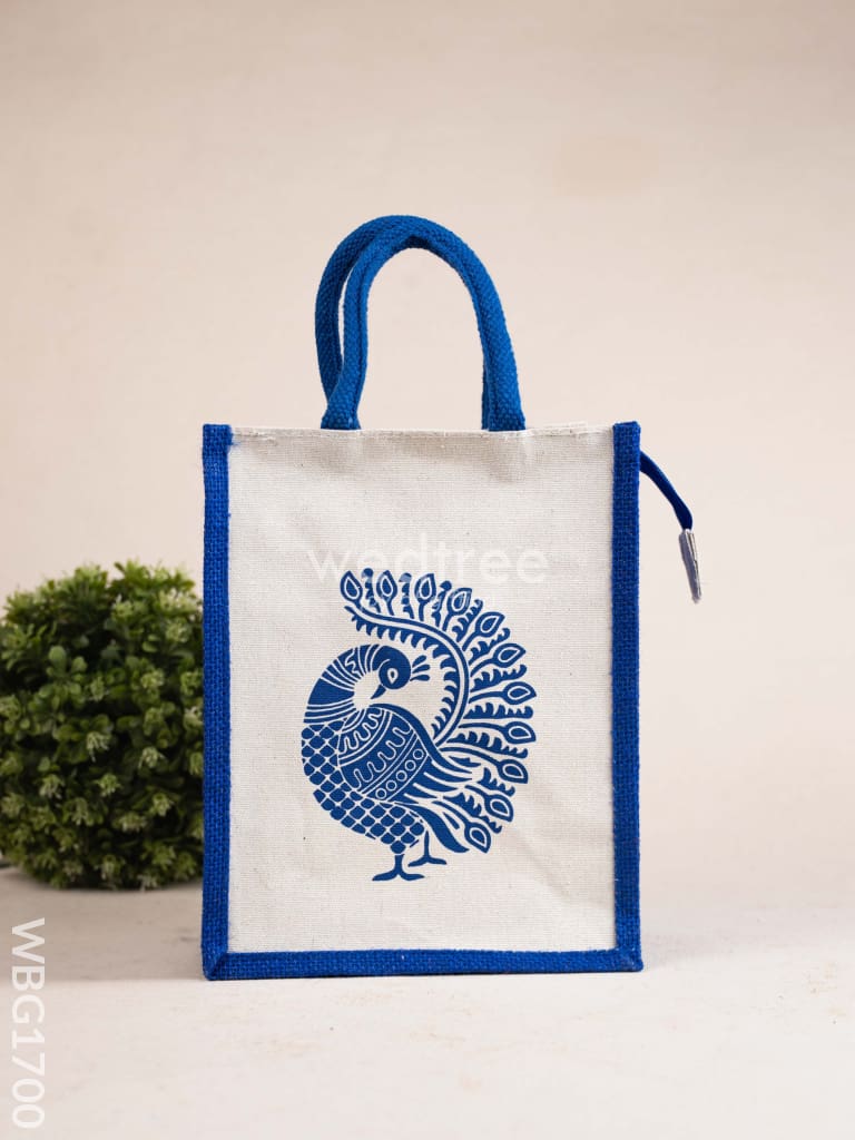 Jute Bag with Annapakshi Print - WBG1700