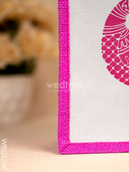 Jute Bag with Annapakshi Print - WBG1700