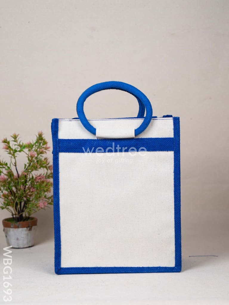 Jute Bag with Durga Face Print - WBG1693