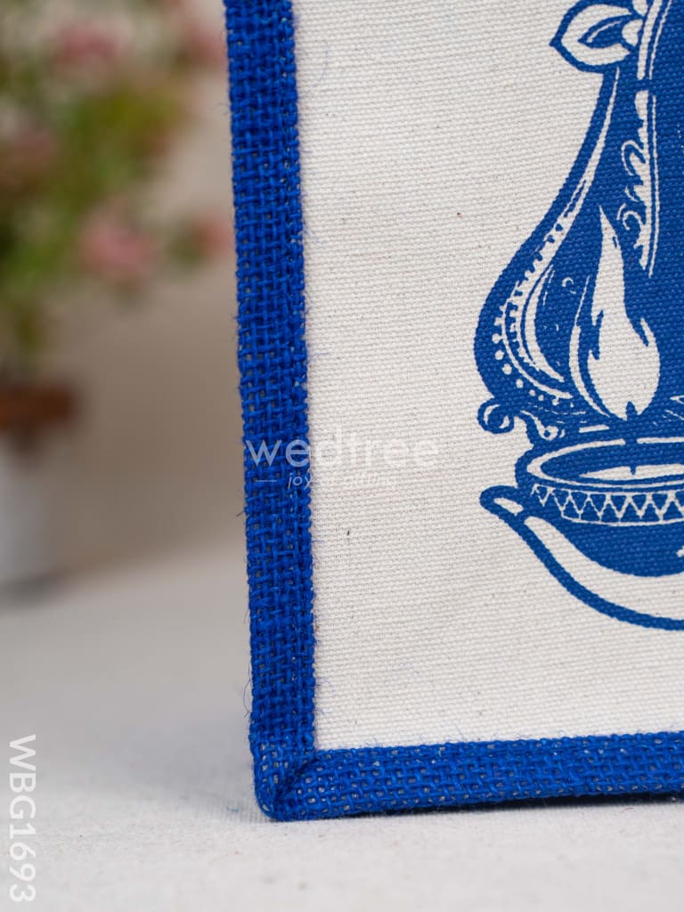 Jute Bag with Durga Face Print - WBG1693