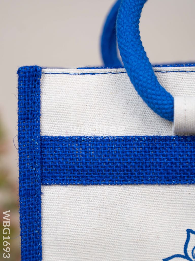 Jute Bag with Durga Face Print - WBG1693
