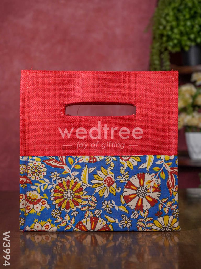 Jute Bag with Kalamkari Fabric- W3994