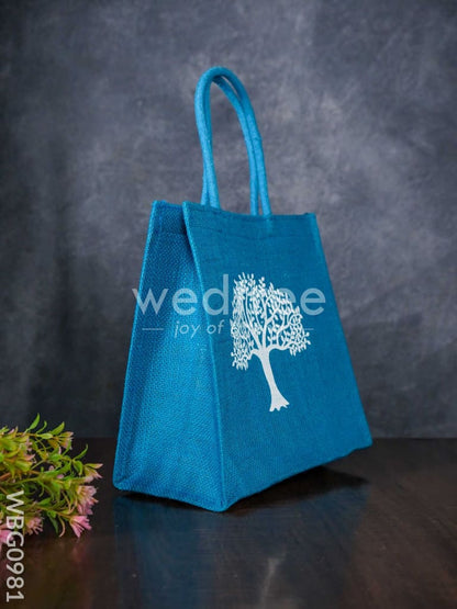 Jute Bag with Kalpavriksha Tree Print - WBG0981