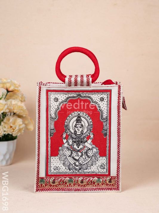 Jute Bag with Madhubani Print - WBG1698