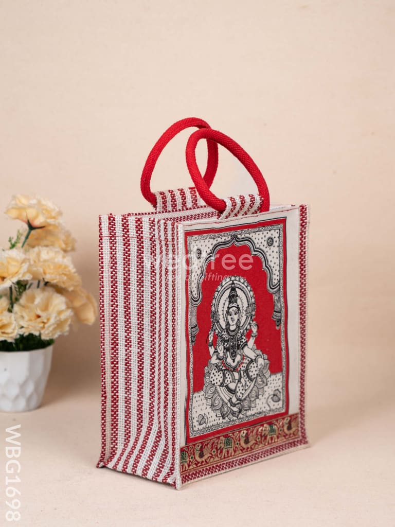 Jute Bag with Madhubani Print - WBG1698