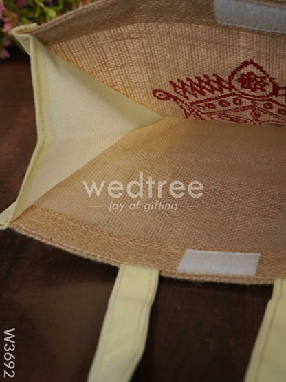 Jute Bag with Non-woven Gusset & Handle - W3692