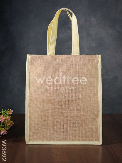 Jute Bag with Non-woven Gusset & Handle - W3692