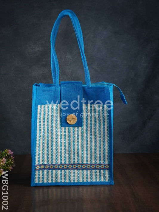 Jute Bag with Printed Stripes - WBG1002