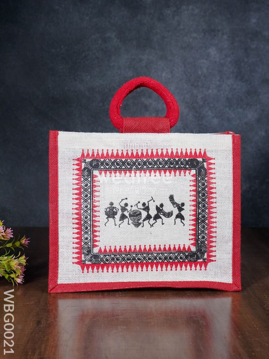 Jute bag with Warli Print - WBG0021