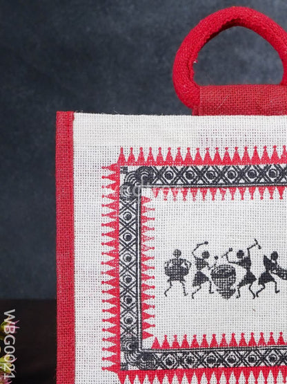 Jute bag with Warli Print - WBG0021