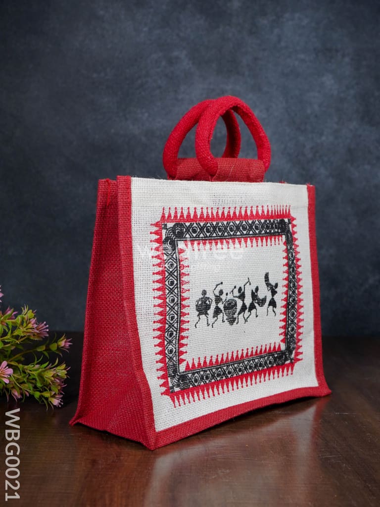 Jute bag with Warli Print - WBG0021