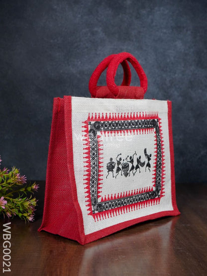 Jute bag with Warli Print - WBG0021