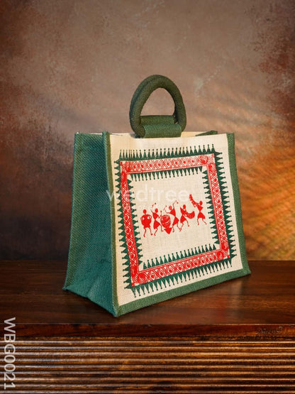 Jute bag with Warli Print - WBG0021