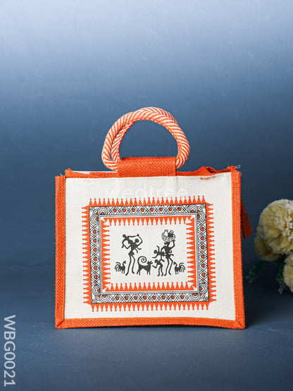 Jute bag with Warli Print - WBG0021