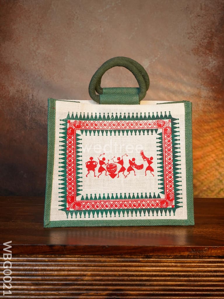 Jute bag with Warli Print - WBG0021