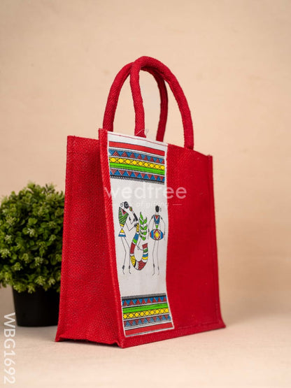 Jute Bag with Warli Print - WBG1692
