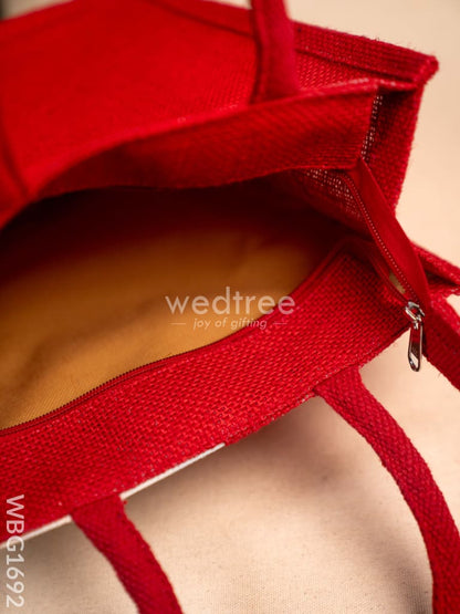 Jute Bag with Warli Print - WBG1692