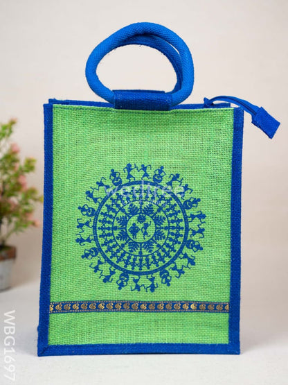 Jute Bag with Warli Print - WBG1697